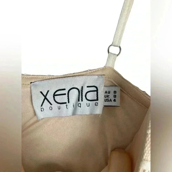 Xenia boutique white‎ embroidered lace dress size 4 - Picture 4 of 7